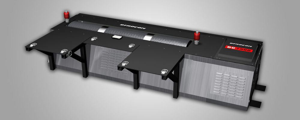Dynocom DC 7500 2WD chassis dynamometer studio render on grey background