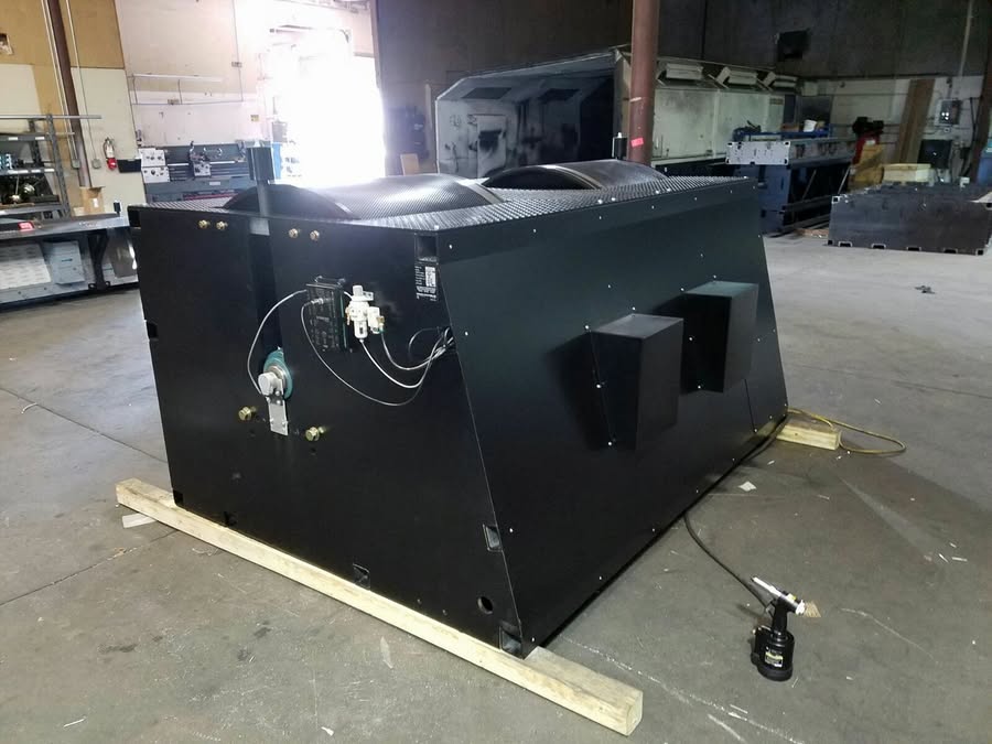 Dynocom 2WD 21,000 Series chassis dynamometer with twin 36-inch rolls fresh from factory on shop floor
